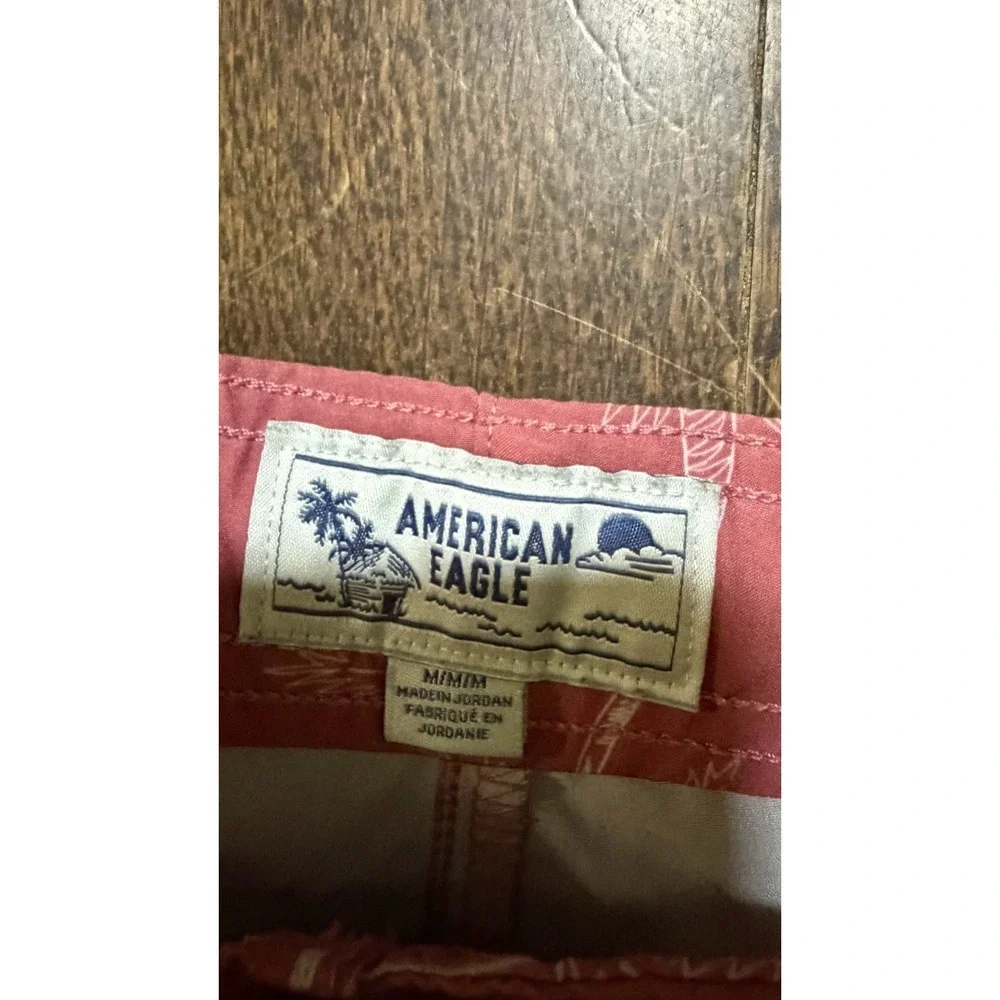 American Eagle Size Medium Swim Trunks Palm Trees Not Lined
